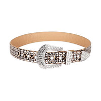 Leopard Print Western Cowboy Kippy Rhinestone Statement Belt