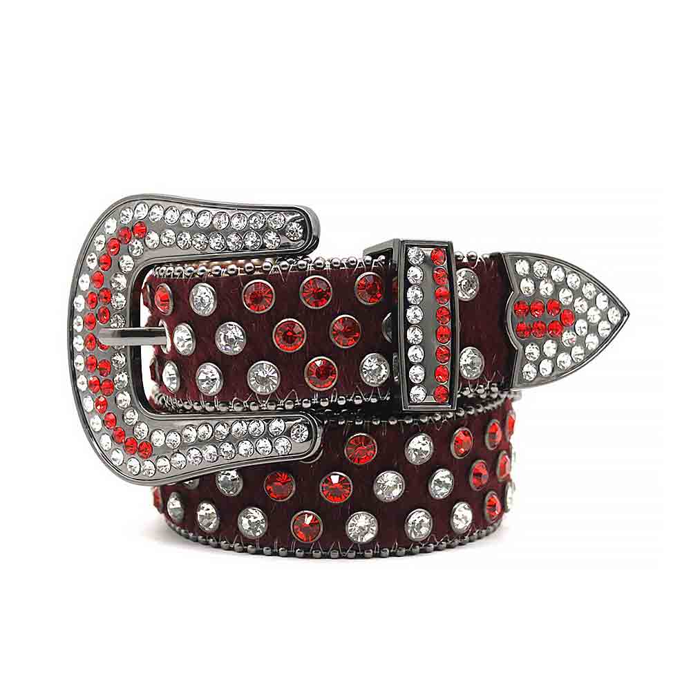 Red Strap With Red & Silver Sparkly Rhinestone Belt