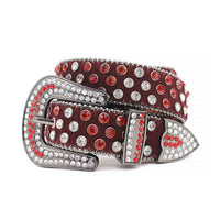 Red Strap With Red & Silver Sparkly Rhinestone Belt