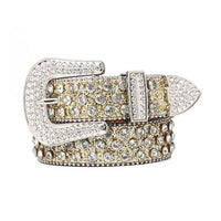 Shimmer Gold Strap With Faceted Crystal Rhinestone Belt