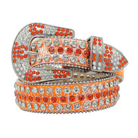 Orange Strap With Silver & Orange Rhinestone Waist Belt