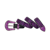 Black Strap With Purple Sparkly Rhinestone Belt