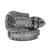 Skull Grey With Lustrous Grey Rhinestone Belt