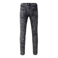 Men's Gray Black Quality Blank Distressed Jeans