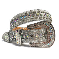 Colorful Wave Buckle Crystal Rhinestone Western Belt