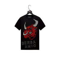 Men's Street-Style Short Sleeve Bull Rhinestone T-Shirt