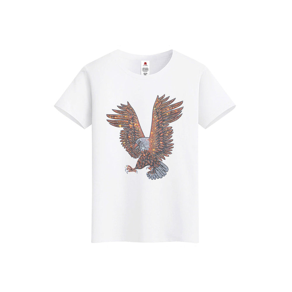 Men's Rhinestone 3D Hawk Tee