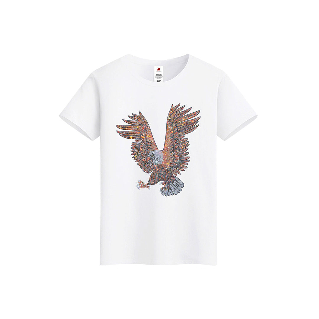Men's Rhinestone 3D Hawk Tee