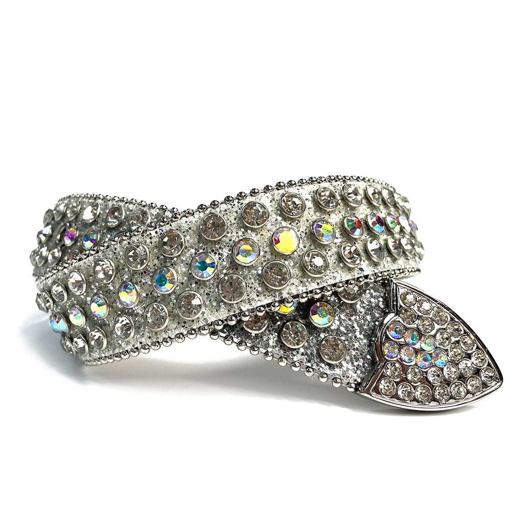 Colorful Wave Buckle Crystal Rhinestone Western Belt