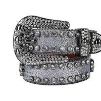 Skull Grey With Lustrous Grey Rhinestone Belt
