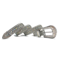 Colorful Wave Buckle Crystal Rhinestone Western Belt