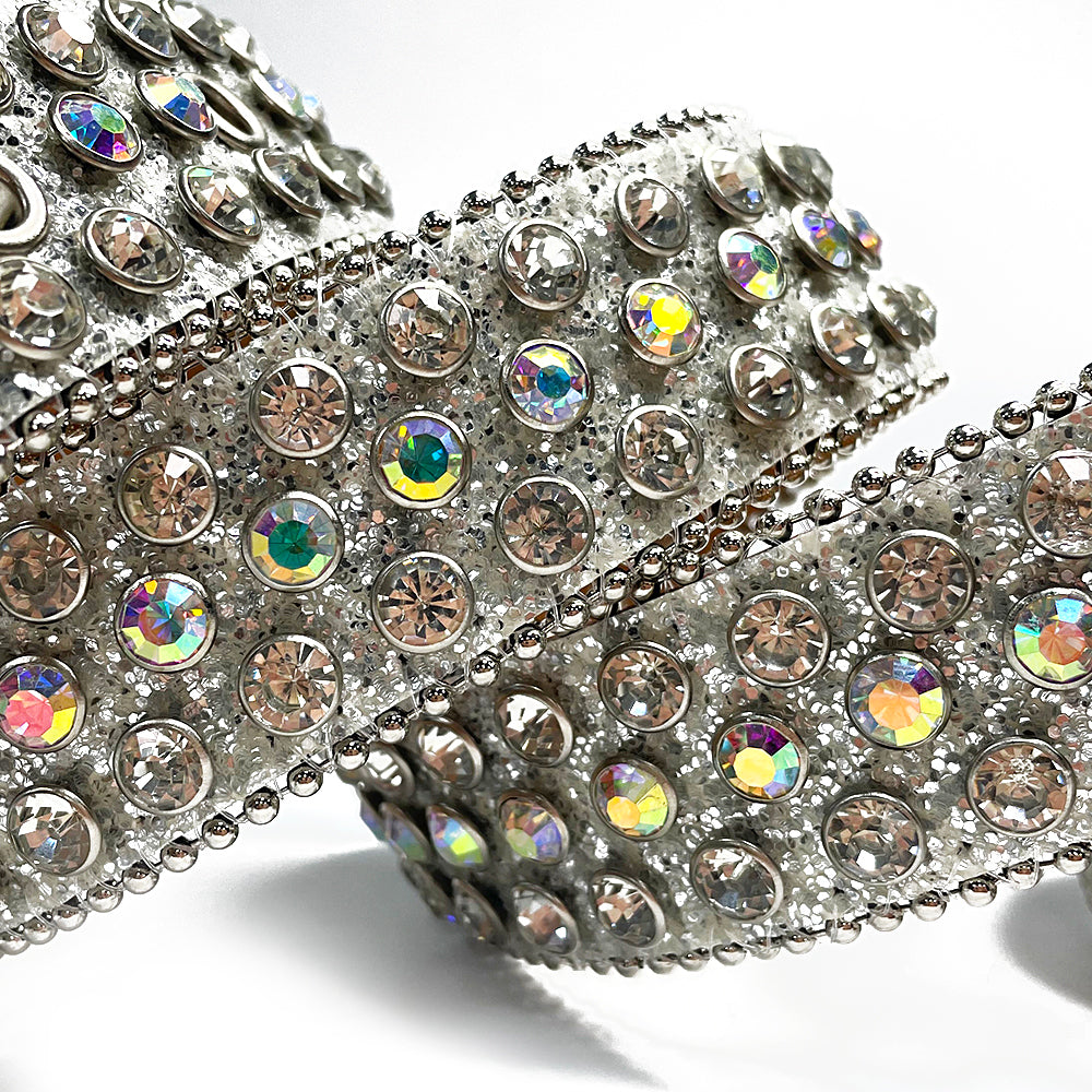 Colorful Wave Buckle Crystal Rhinestone Western Belt