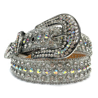 Colorful Wave Buckle Crystal Rhinestone Western Belt