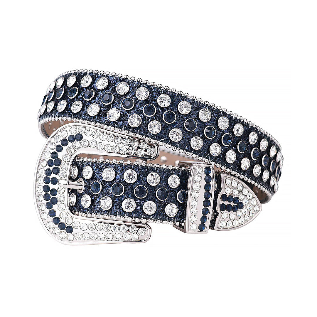 Blue Strap With Silver & Blue Embellished Rhinestone Belt