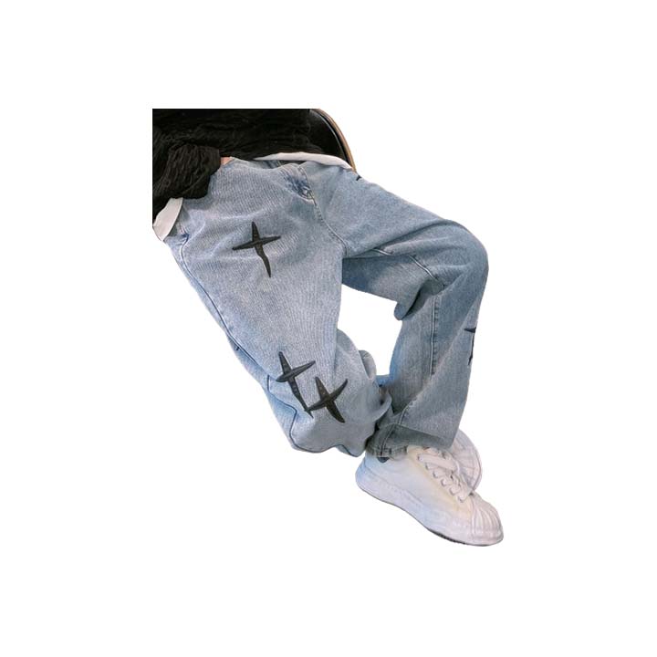 Men's Street Style Print Cargo Denim Pants