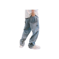 Men's Street Style Print Cargo Denim Pants