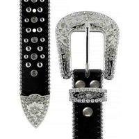 Black Cross Studs With Studs And White Stones Adorned Rhinestones Belts