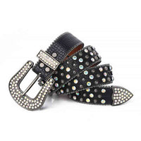 Black Strap With Multi Sparkle Gems BB Rhinestones Belt