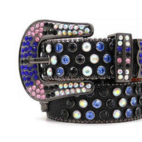 Black Skull Strap With Multi Adorned Rhinestone Belt