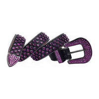 Black Strap With Purple Encrusted Rhinestone Belt