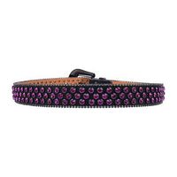 Black Strap With Purple Encrusted Rhinestone Belt