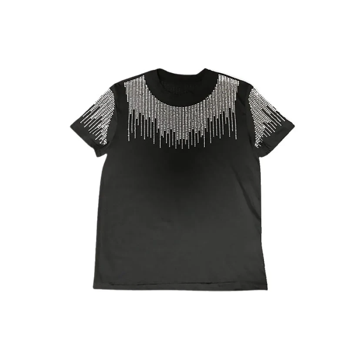 Sparkling Rhinestone Short Sleeve Sparkle T-shirt