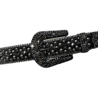 Black With Studs And Black Gems Encrusted Rhinestones Belts