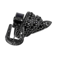 Black With Studs And Black Gems Encrusted Rhinestones Belts