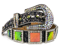 Diamond-Concho Crystal Rhinestone Western Belt