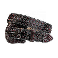 Black Strap With Brown Encrusted Rhinestone Belt