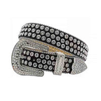 Black Strap With Dazzling White Adorned Rhinestone Belt