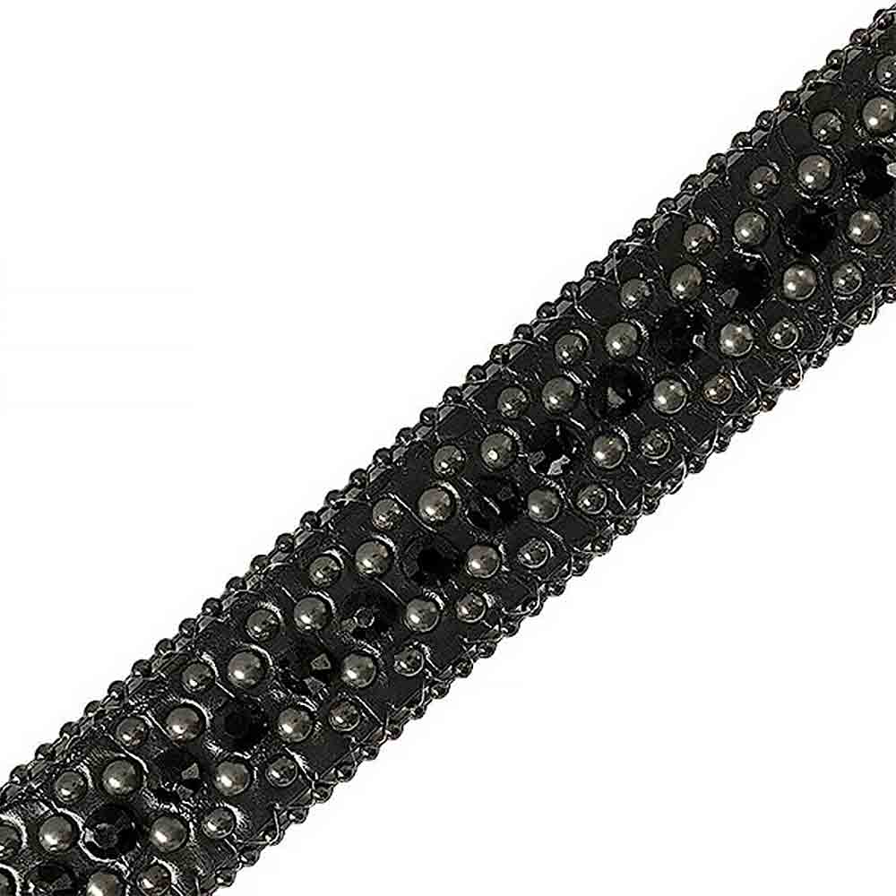 Black With Studs And Black Gems Encrusted Rhinestones Belts