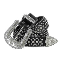 Black With Studs And White Studs Adorned Rhinestones Belts