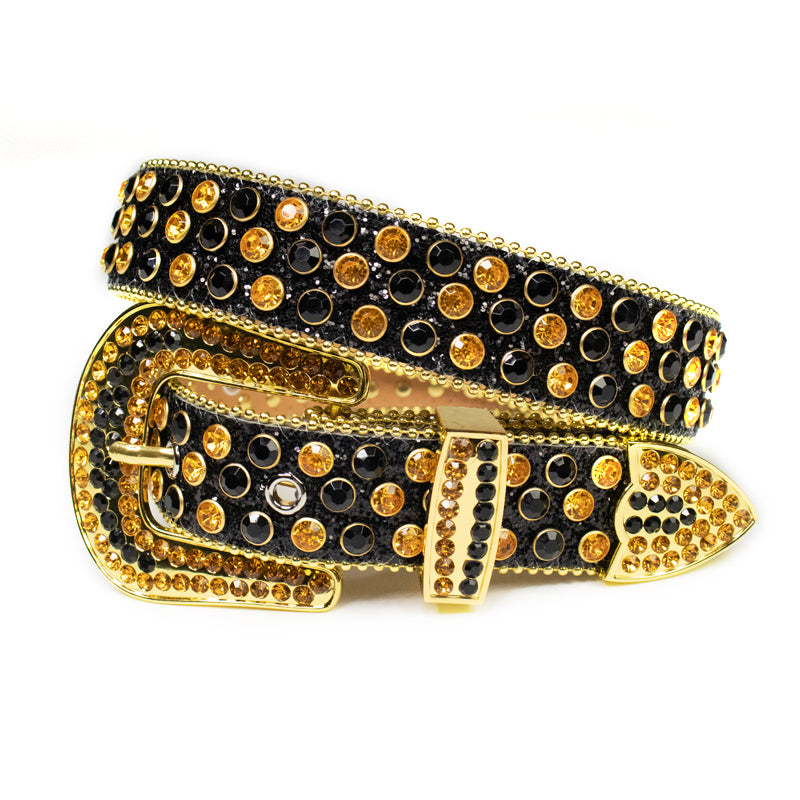 Round Crystal Rivet Rhinestone Western Belt