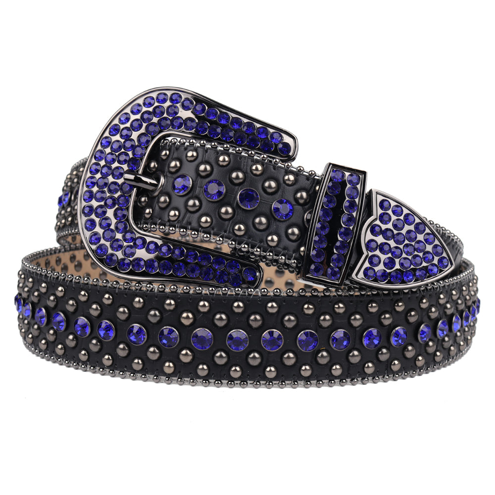 Round Rivet Crystal Rhinestone Western Belt