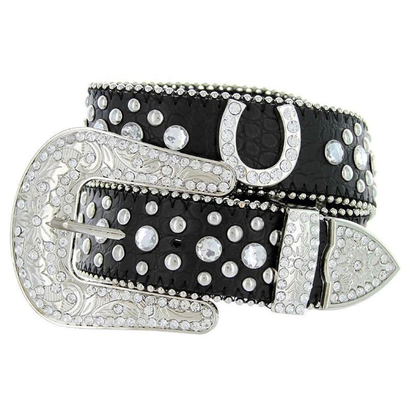 Horseshoe Concho Crystal Rhinestone Western Belt