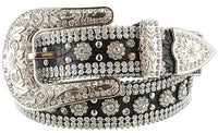 Floral Concho Engraved Silver Western Belt