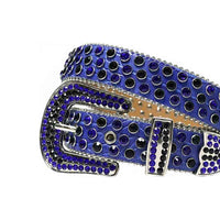 Blue Strap With Black & Blue Encrusted Rhinestone Belt