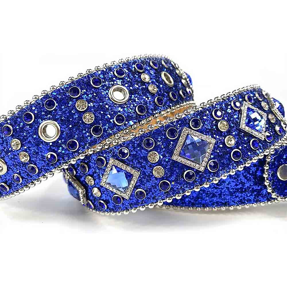 Blue Strap With Blue Encrusted Rhinestone Belt