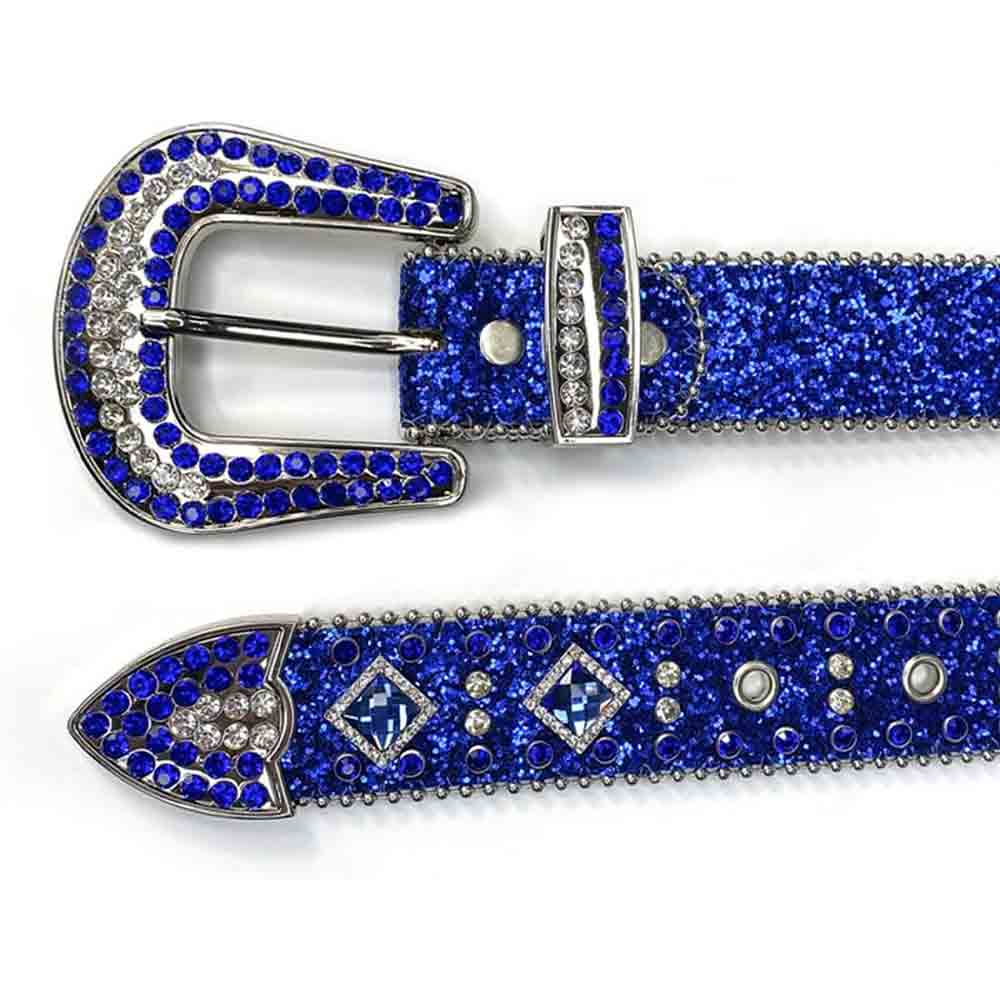 Blue Strap With Blue Encrusted Rhinestone Belt