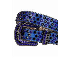 Blue Strap With Blue & Black Embellished Rhinestone Belt