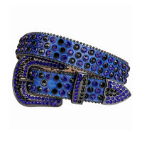 Blue Strap With Blue & Black Embellished Rhinestone Belt