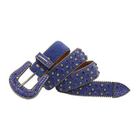 Blue Strap With Faceted Crystal Blue Shimmer Stones Belt
