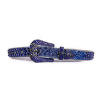 Blue Strap With Purple Adorned Rhinestone Belt