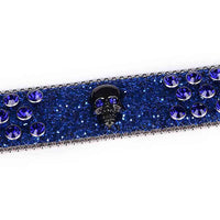 Blue Strap With Purple Adorned Rhinestone Belt