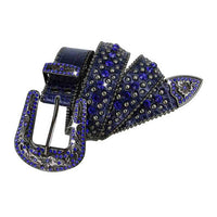 Blue With Studs And Blue Gems Encrusted Rhinestones Belts