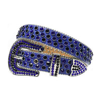 Blue Strap With Black & Blue Encrusted Rhinestone Belt