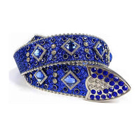 Blue Strap With Blue Encrusted Rhinestone Belt