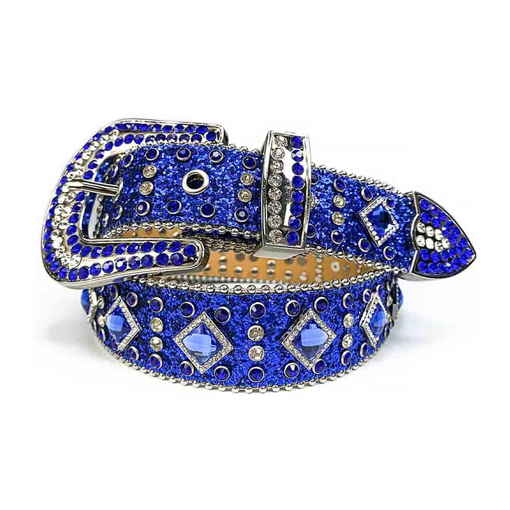 Blue Strap With Blue Encrusted Rhinestone Belt