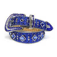 Blue Strap With Blue Encrusted Rhinestone Belt